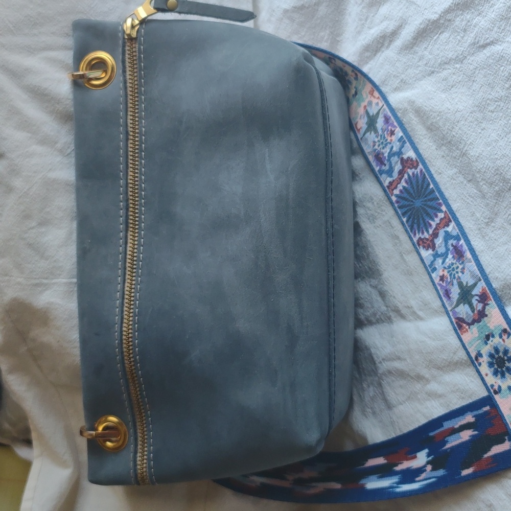 Portland Leather goods cosmetic bag in Storm
